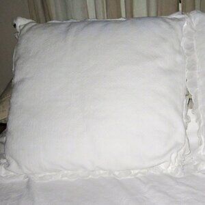 Chaps Home 100% White Matelasse Square European Pillows 24" x 24"  Set of 2
